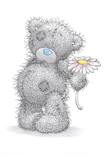 Tatty Teddy With Flower Picture