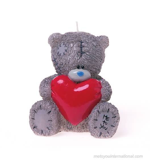 Tatty Teddy With Heart Candle Picture