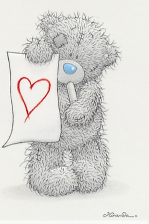 Tatty Teddy With Heart On Paper