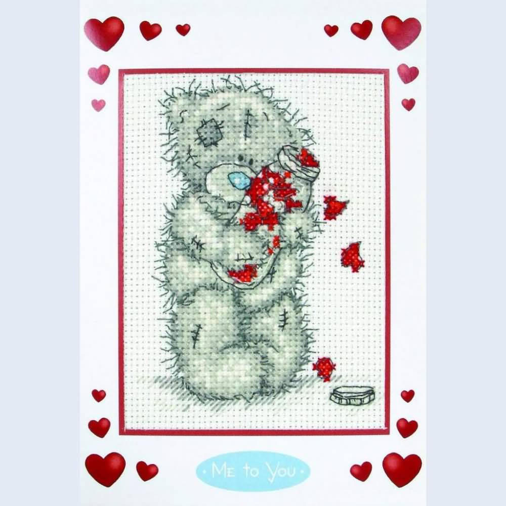 Tatty Teddy With Lots Of Hearts Card