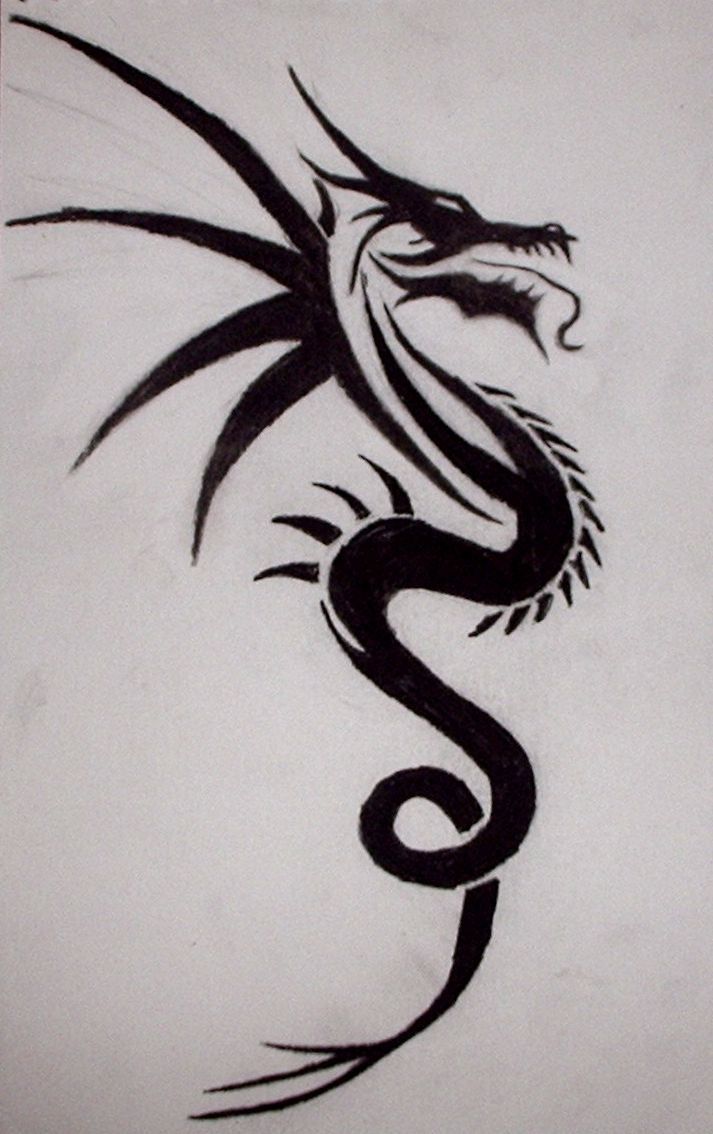 Terrific Tribal Dragon Tattoo Design