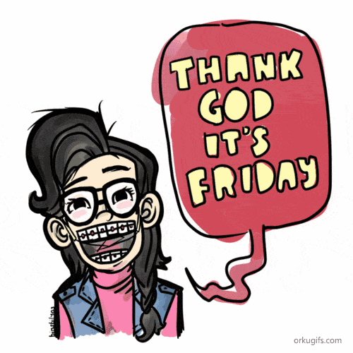 Thank God It’s Friday Funny Geek Girl Animated Picture