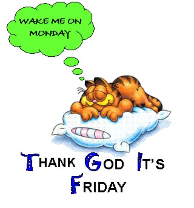 Thank God It's Friday Garfield Says Wake Me On Monday