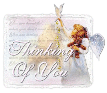 Thinking Of You Angel With Dove Glitter Image
