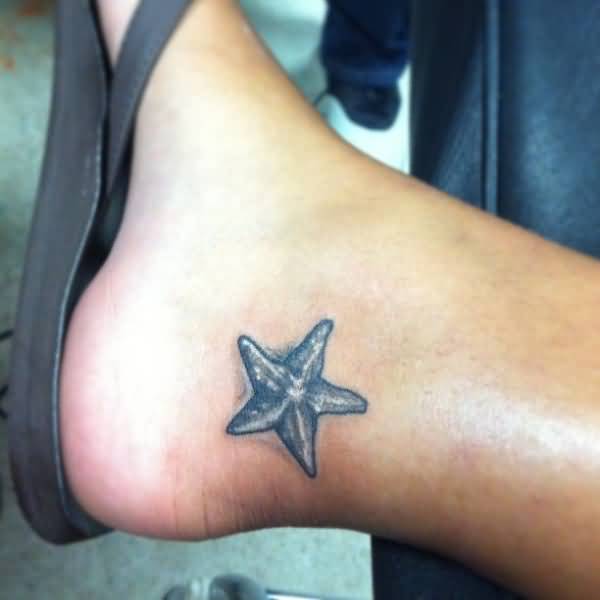 Traditional Starfish Tattoo On Ankle