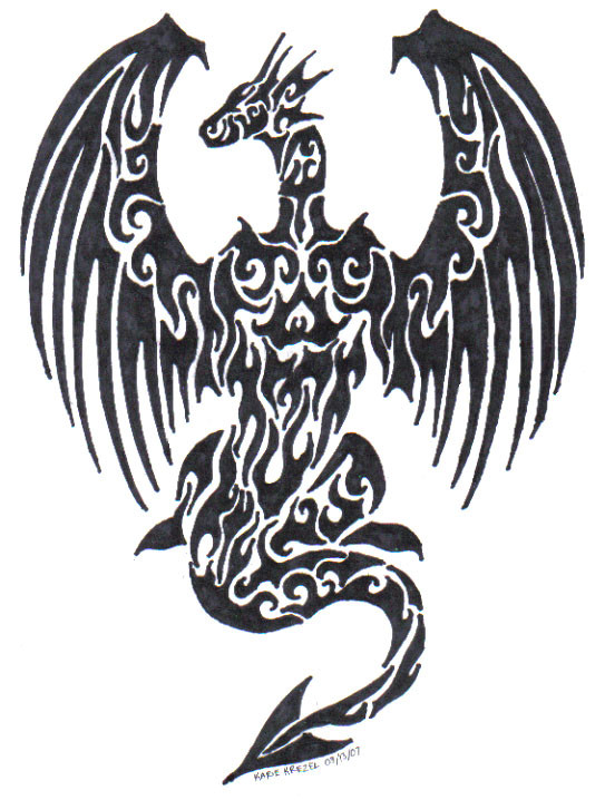 Tribal Dragon Tattoo Design
