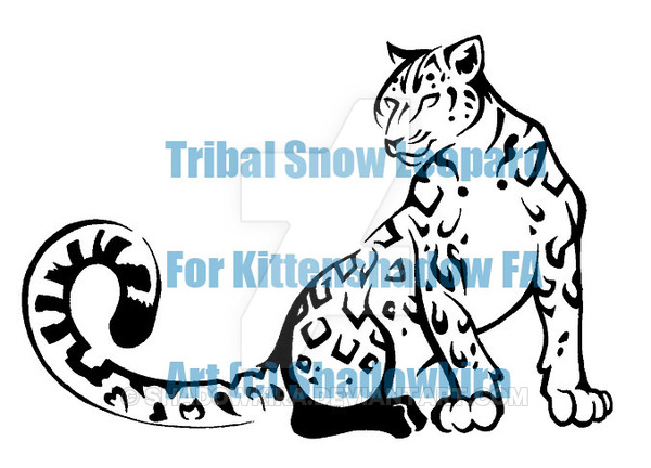 Tribal Snow Leopard Tattoo design By ShadowKira