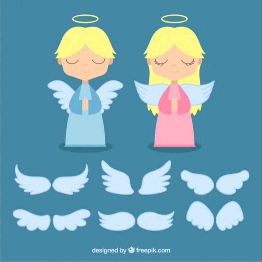 Two Angels With Different Wings Clipart