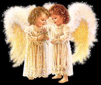 Two Cute Angels Glitter Picture