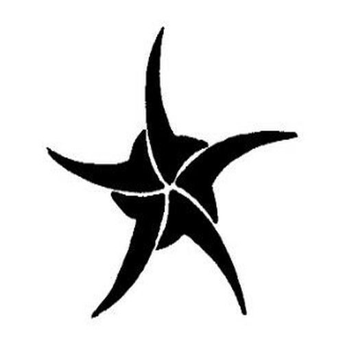 Unique Black Ink Starfish Tattoo Design