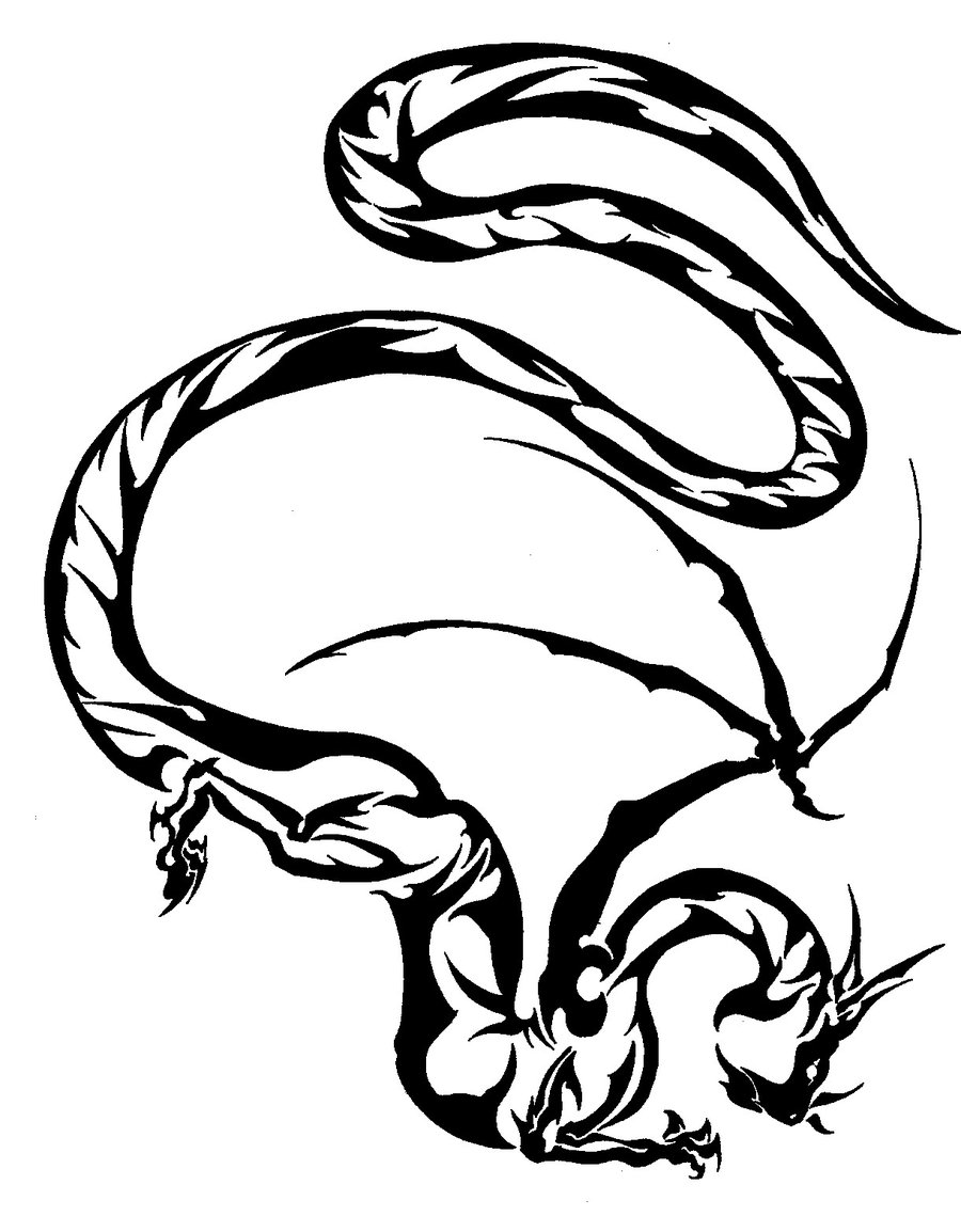 Unique Tribal Dragon Tattoo Sample By Chaotic23