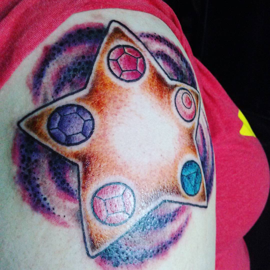Universe Star Tattoo On Shoulder