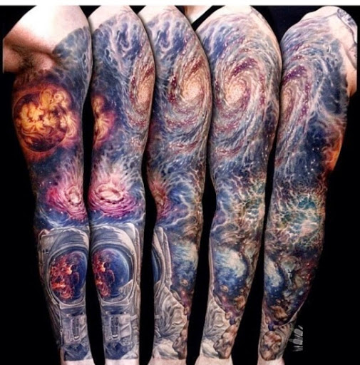Universe Tattoo On Man Full Sleeve