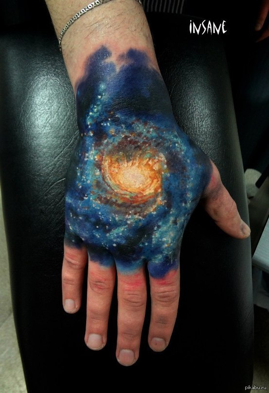 Universe Tattoo On Right Hand