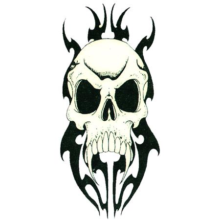 Very Nice Tribal Skull Tattoo Sample