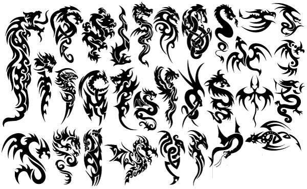 Tribal dragon tattoo arm