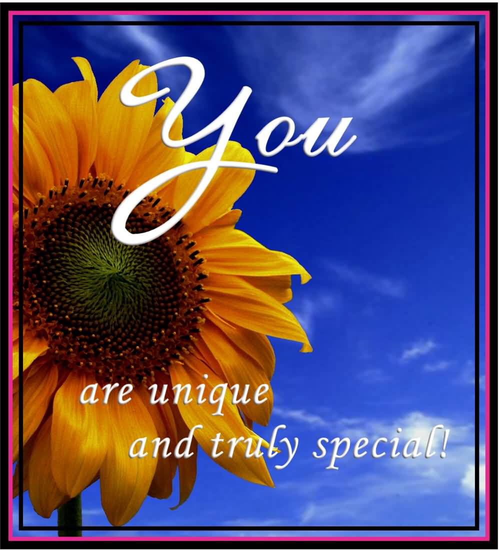 You Are Unique And Truly Special Sunflower Picture