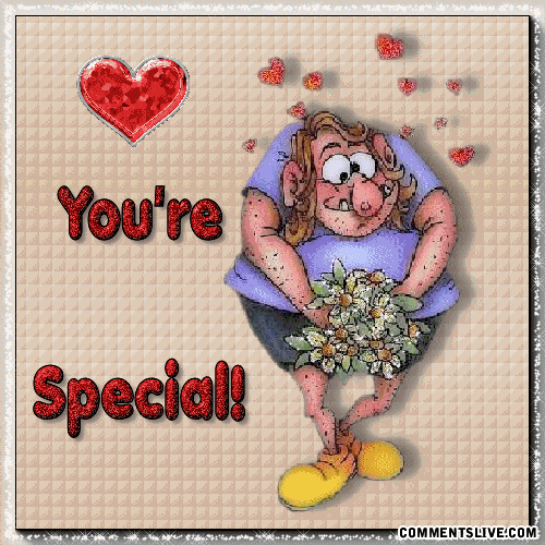 You're Special Old Lady With Flowers And Hearts Glitter