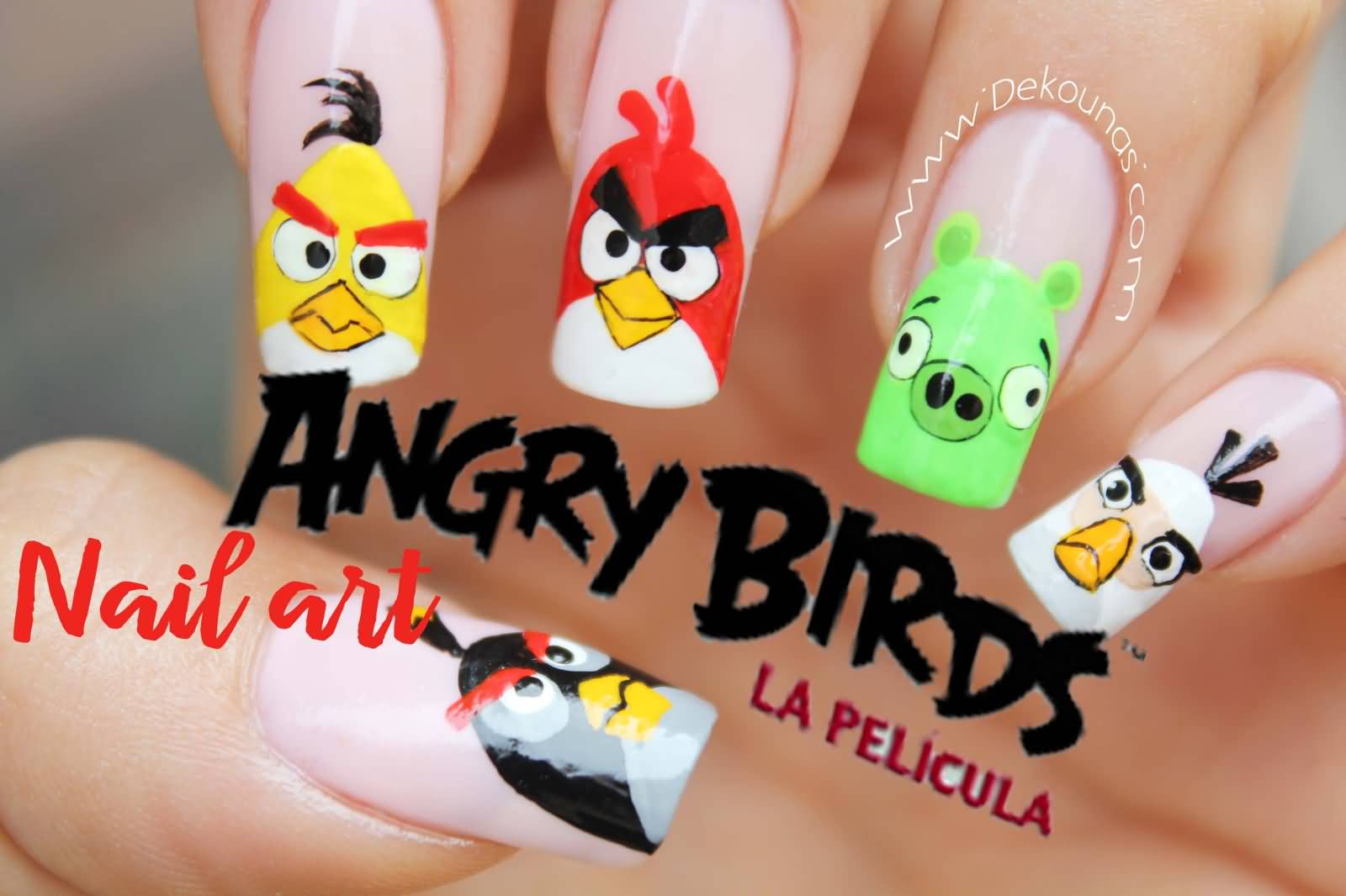 Angry Birds Nail Art Idea For Trendy Girls