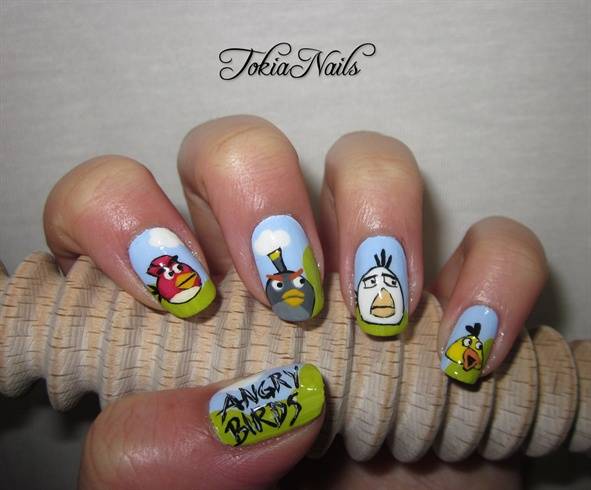 Angry Birds Nail Art Idea