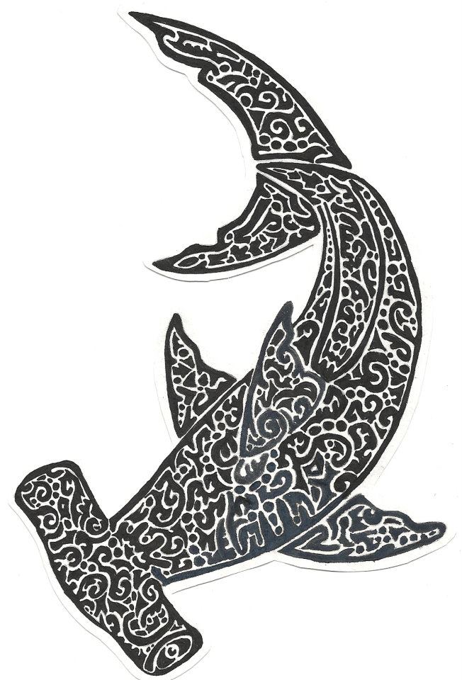 Attractive Hammerhead Shark Tattoo Design By WolfieWoo87