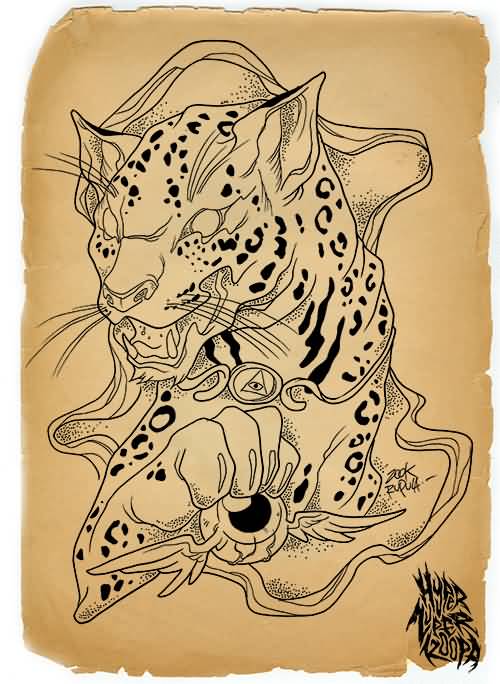 Awesome Jaguar Tattoo Stencil