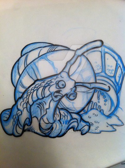 Blue Snail Tattoo Design By 5stardesigns