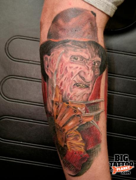 Color Ink Angry Freddy Krueger Tattoo