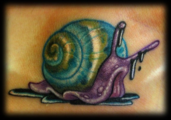 Colored Snail Shell Tattoo