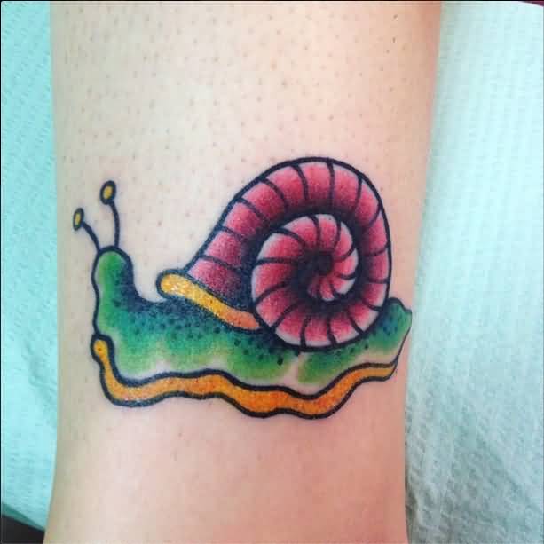 Colorful Snail Tattoo