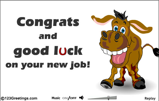 Congrats And Good Luck On Your New Job Donkey Clipart Image
