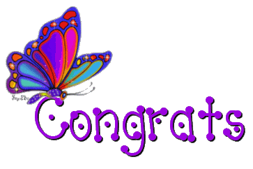 Congrats Butterfly Color Changing Animated Picture