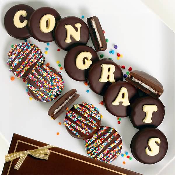 Congrats Chocolate Cookies Picture