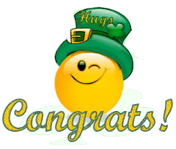 Congrats On St. Patrick's Day Winking Emoticon