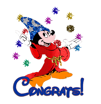 Congrats Wishes From Mickey Mouse Glitter Picture
