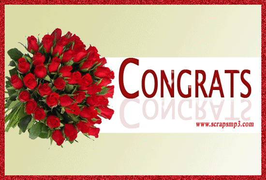 Congrats Wishes With Rose Flowers Bouquet