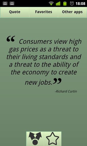 Consumers view high gas prices as a threat to their living standards and a threat to the ability of the economy to create new jobs - Richard Curtin