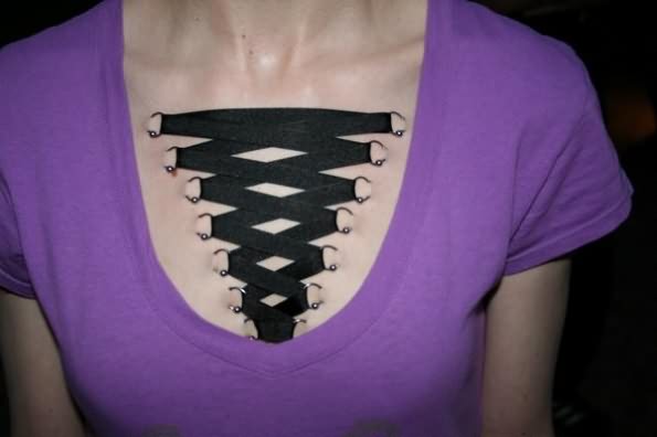 Corset Piercing With Black Ribbon