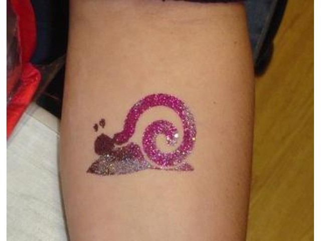 Cute Glitter Snail Tattoo