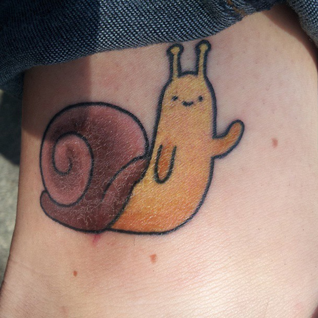 Cute Snail Tattoo