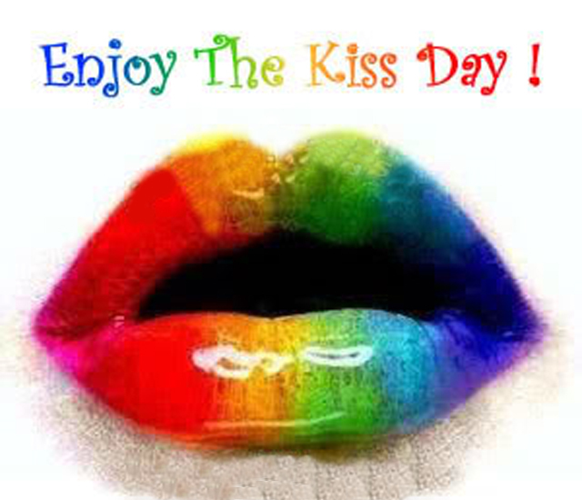 Enjoy The Kiss Day Rainbow Color Lips Picture