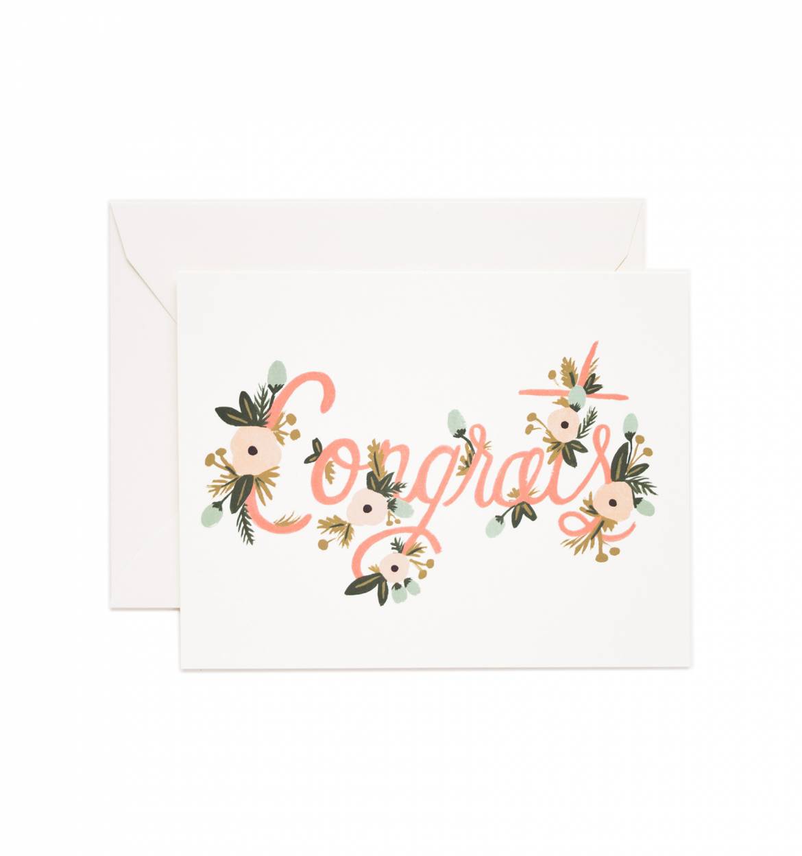 Floral Design Congrats Wishes Card