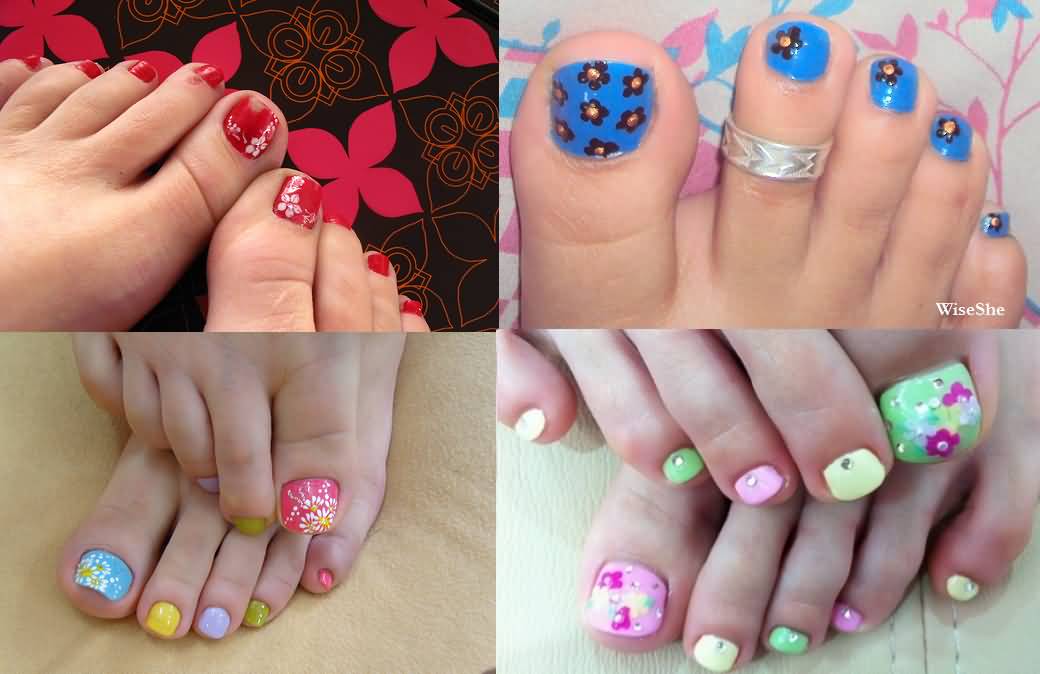 Four Beautiful Toe Nail Art Design Ideas