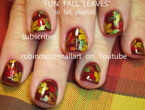 Fun Fall Leaves Autumn Nail Art