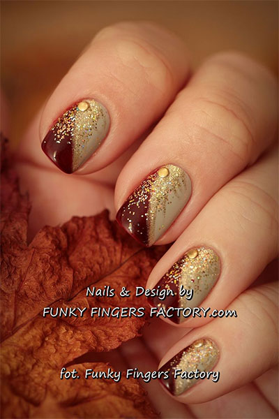Glitter Autumn Nail Art