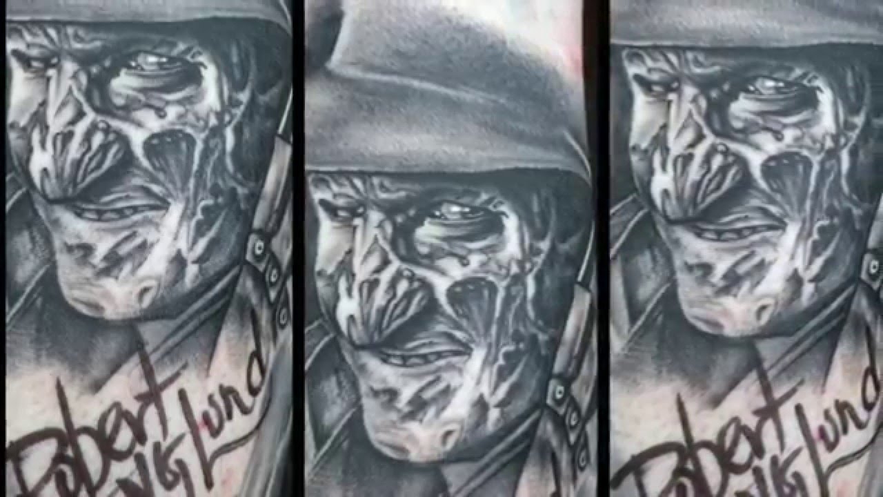 Grey Color Freddy Krueger Tattoo