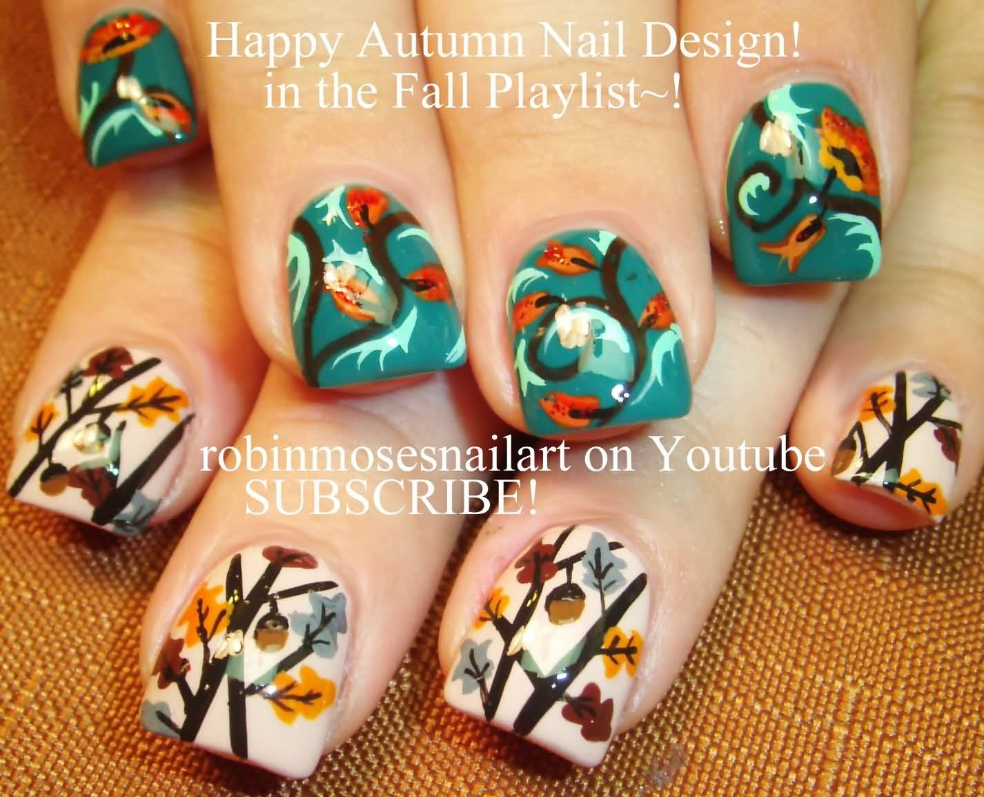 Happy Autumn Nail Design