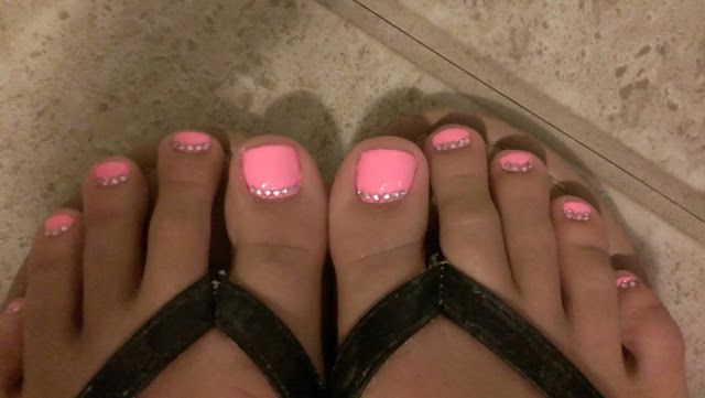 Hot Pink Toes Nail Art Design