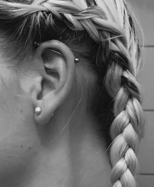 Industrial Piercing And Ear Lobe Piercing Picture