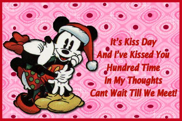 It's Kiss Day And I've Kissed You Hundred Time In My Thoughts Cant Wait Till We Meet Mickey And Minny Mouse Picture